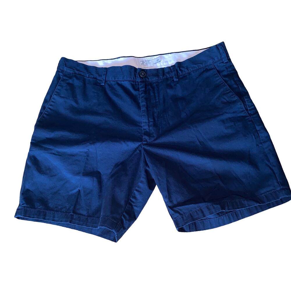 Club Monaco Men’s Navy Blue Flat Front Casual Cotton Chino Shorts Size 34